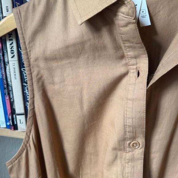 Women's Brown Sugar Sunset Lightweight Cotton Sleeveless Shirtdress M (NWOT) - Picture 5 of 5